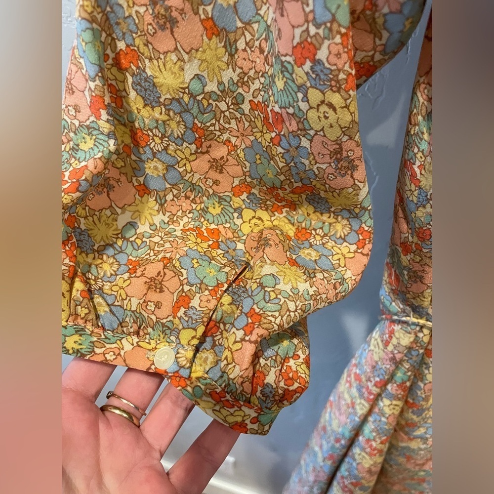 Women’s Madewell, silk floral print off shoulder dress size 8 - Picture 6 of 12
